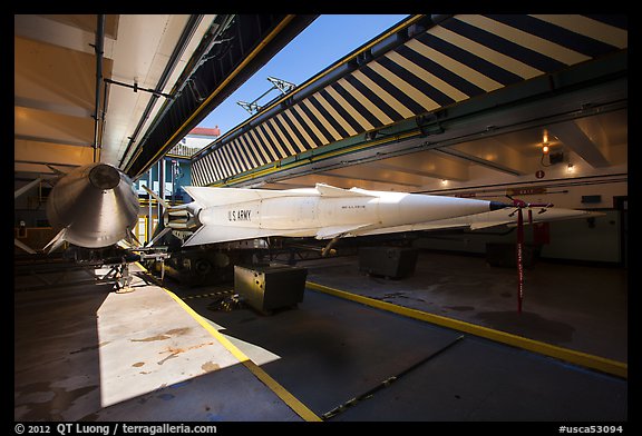 Nike Nuclear missiles in storage room. California, USA (color)