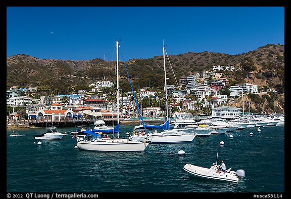 Avalon Bay harbor, Santa Catalina Island. California, USA (color)