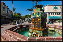 Fountain, Avalon Bay, Santa Catalina Island. California, USA (color)