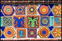 Ceramics on fountain, Avalon Bay, Catalina Island. California, USA (color)