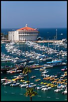 Catalina Casino and harbor, Avalon Bay, Santa Catalina Island. California, USA (color)