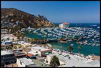 Avalon Bay from above, Avalon Bay, Catalina Island. California, USA (color)