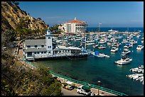 Yacht club, harbor, and Casino, Avalon, Catalina Island. California, USA (color)