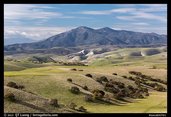 Gabilan Mountains raising above hills. California, USA (color)