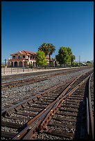 Railroad tracks and siding of Kelso. Mojave National Preserve, California, USA (color)