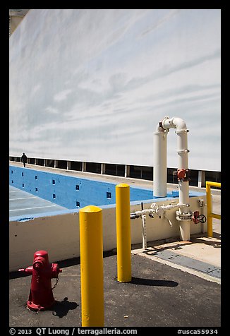 Corner of the Blue Sky Tank, Studios at Paramount. Hollywood, Los Angeles, California, USA (color)