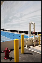 Corner of the Blue Sky Tank, Studios at Paramount. Hollywood, Los Angeles, California, USA (color)