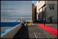 Red carpet and Blue Sky Tank, Paramount Pictures Studios. Hollywood, Los Angeles, California, USA (color)