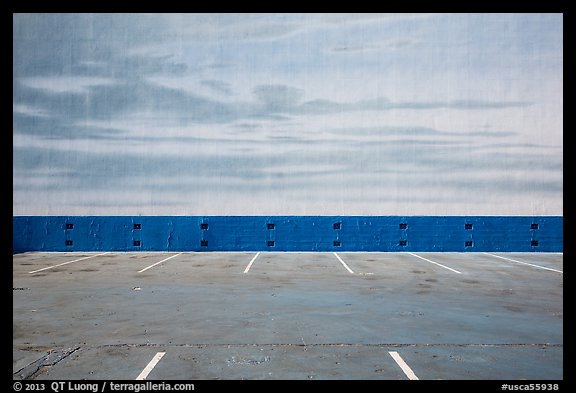 Mural of the sky above Blue Sky Tank, Paramount Pictures Studios. Hollywood, Los Angeles, California, USA (color)