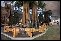 National park exhibit in concourse, Fresno Yosemite Airport. California, USA ( color)