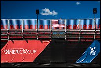 Americas cup empty bleachers from behind. San Francisco, California, USA (color)