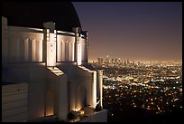 Griffith Observatory and downtown skyline at night. Los Angeles, California, USA ( color)