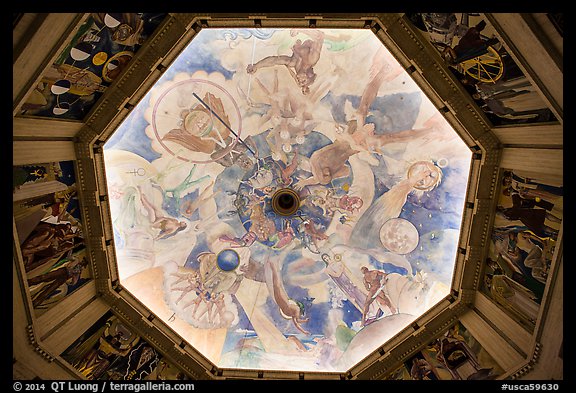 Art deco ceiling, Griffith Observatory. Los Angeles, California, USA (color)