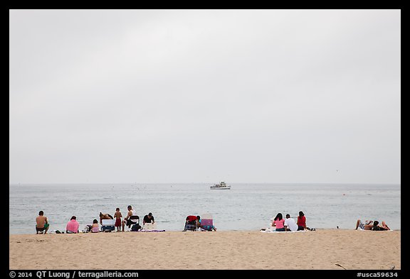 Overcast day at Cabrillo Beach, San Pedro. Los Angeles, California, USA (color)