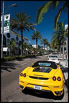 Ferrari car parked on Rodeo Drive. Beverly Hills, Los Angeles, California, USA ( color)