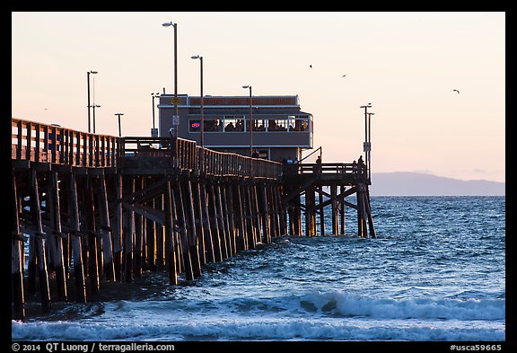Newport Pier in late afternoon. Newport Beach, Orange County, California, USA (color)