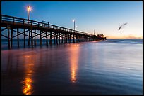 Newport Pier at sunset. Newport Beach, Orange County, California, USA ( color)