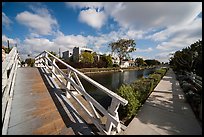 Bridge and walkway, Venice Canal Historic District. Venice, Los Angeles, California, USA ( color)
