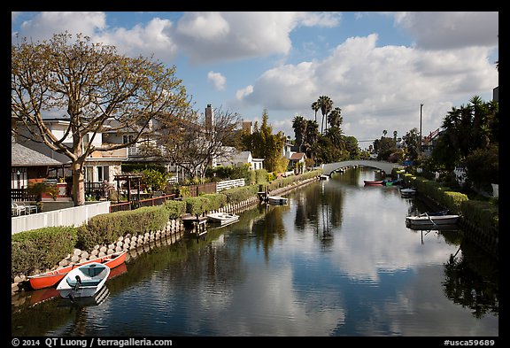 Venice Canal Historic District. Venice, Los Angeles, California, USA (color)