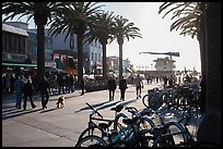 Plaza next to pier in late afternoon, Hermosa Beach. Los Angeles, California, USA ( color)