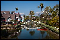 Bridge spanning canals. Venice, Los Angeles, California, USA ( color)