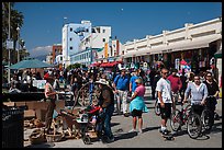 Packed Ocean Walk. Venice, Los Angeles, California, USA ( color)