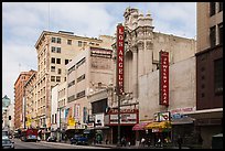 Downtown street with Los Angeles historic theater. Los Angeles, California, USA ( color)