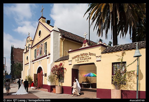 Wedding at Mission Nuestra Senora Reina de Los Angeles. Los Angeles, California, USA (color)