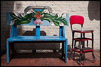 Decorated bench, El Pueblo. Los Angeles, California, USA ( color)