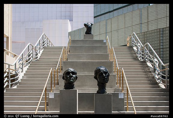 Sculptures outside Los Angeles County Museum of Art. Los Angeles, California, USA (color)