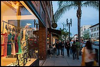 Downtown street at dusk. Pasadena, Los Angeles, California, USA ( color)