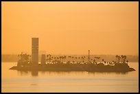 Islet at sunrise in harbor. Long Beach, Los Angeles, California, USA ( color)