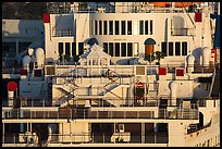 Detail of Queen Mary stern. Long Beach, Los Angeles, California, USA ( color)
