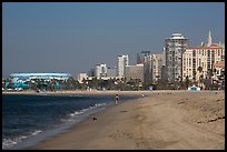 Beach and high-rises. Long Beach, Los Angeles, California, USA ( color)
