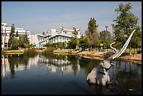 Trapped Mastodon sculpture, La Brea Tar Pits. Los Angeles, California, USA ( color)