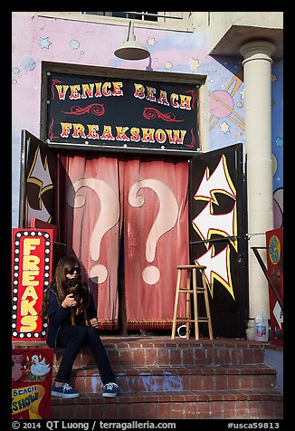 Freak Show, Ocean Front Walk. Venice, Los Angeles, California, USA (color)
