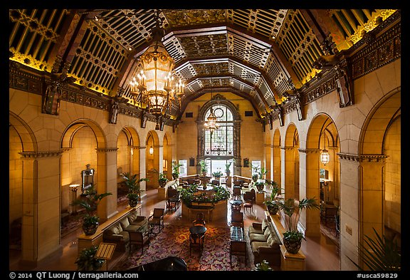 Millenium Biltmore Hotel lounge. Los Angeles, California, USA (color)