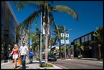 Shoppers walk on Rodeo Drive. Beverly Hills, Los Angeles, California, USA ( color)