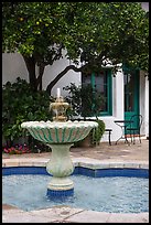 Fountain, Historic Paseo. Santa Barbara, California, USA ( color)