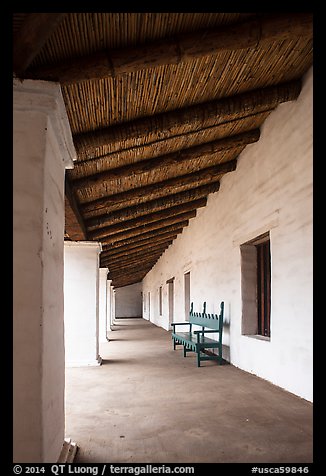 Gallery, El Presidio de Santa Barbara. Santa Barbara, California, USA (color)