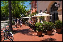 State Street sidewalk on sunny day. Santa Barbara, California, USA ( color)