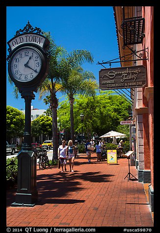 Old Town clock, State Street. Santa Barbara, California, USA (color)