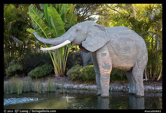 Life-size elephant, Legoland, Carlsbad. California, USA (color)