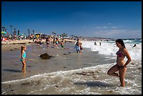 Beachgoers, Mission Beach. San Diego, California, USA ( color)