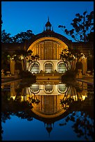 Botanical Building reflected at night. San Diego, California, USA ( color)