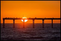 Sun setting behind Ocean Beach Pier. San Diego, California, USA ( color)
