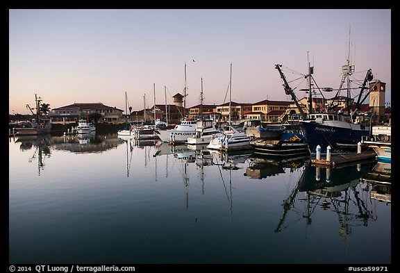 Ventura harbor at dawn. California, USA (color)
