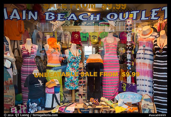 Beachwear storefront. Laguna Beach, Orange County, California, USA (color)