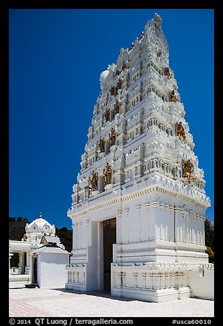 Temple in traditional South Indian style, Calabasas. Los Angeles, California, USA (color)