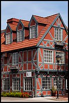 Red half-timbered building. Solvang, California, USA ( color)